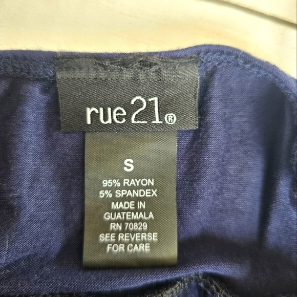 NEW rue21 Navy Blue White Pearl Beaded Summer Beach Dress Spagetti Straps Mini - Picture 7 of 7